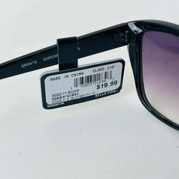 SG00448 Belle Vida by Foster Grant 100% UVA-UVB protection Black sunglasses - Picture 6 of 6